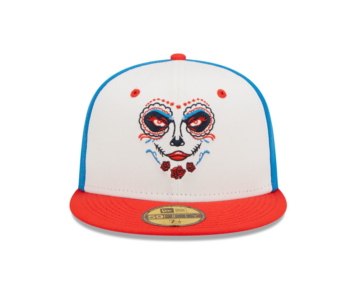 New Era 59FIFTY X-Pack Tacoma Familia Pacific Coast League Patch Hat - Indigo, White, Red Indigo/White/Red / 7