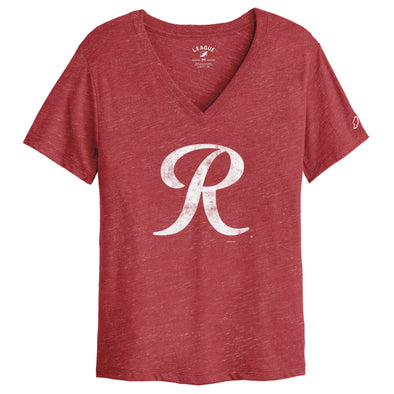 Tacoma Rainiers League Women's Red R V-Neck