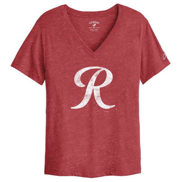 Tacoma Rainiers League Women's Red R V-Neck