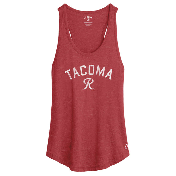 Tacoma Rainiers League Women's Red Tri-Blend Tank