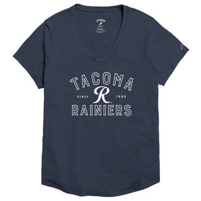 Tacoma Rainiers League Women's Navy Scoop V-Neck Tee