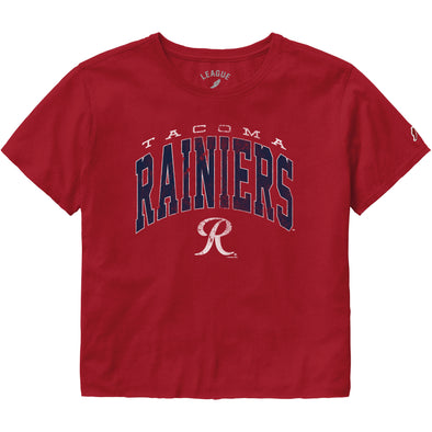 Tacoma Rainiers League Women's Red Clothesline Crop Tee