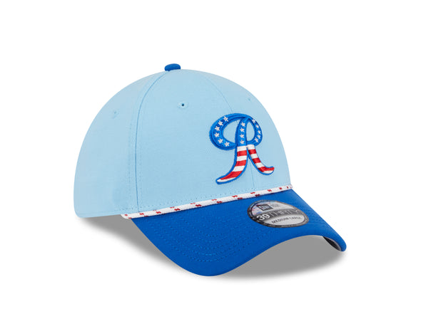 Tacoma Rainiers New Era 39Thirty Blue 2025 Stars & Stripes Cap
