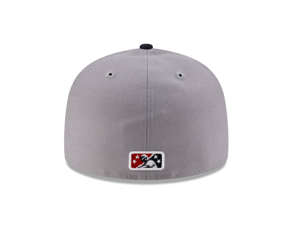 Tacoma Rainiers New Era 59Fifty Gray Navy Slammin' Sam Cap
