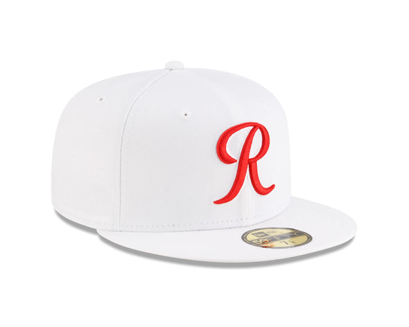 Tacoma Rainiers New Era 59Fifty White Red R Cap