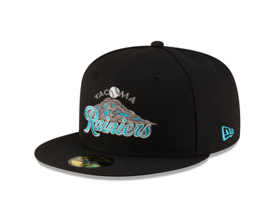 Tacoma Rainiers New Era 59Fifty Black Metallic Classic Mountain Cap