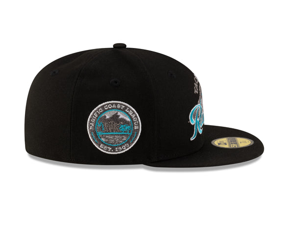 Tacoma Rainiers New Era 59Fifty Black Metallic Classic Mountain Cap