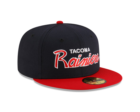 Tacoma Rainiers New Era 59Fifty Navy Red Street Script Cap