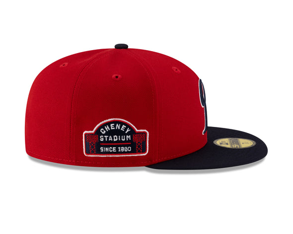 Tacoma Rainiers New Era 59Fifty Red Navy Cheney Patch Cap