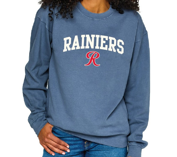Tacoma Rainiers Soft As A Grape Blue Rainiers Applique Crew