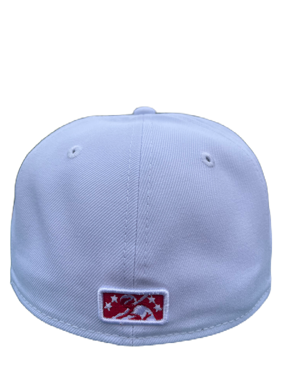 Tacoma Rainiers New Era 59Fifty White Red R Cap