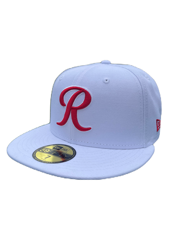 Tacoma Rainiers New Era 59Fifty White Red R Cap