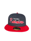 Tacoma Rainiers New Era 59Fifty Navy Red Street Script Cap