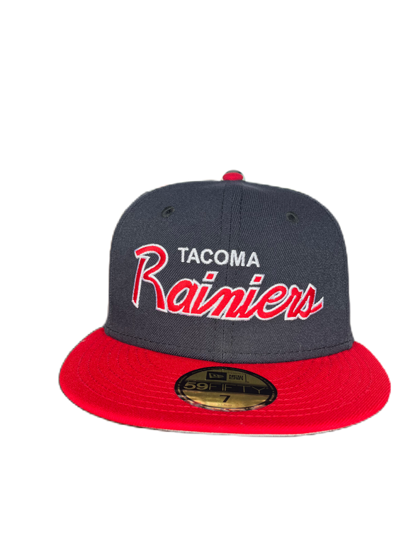 Tacoma Rainiers New Era 59Fifty Navy Red Street Script Cap