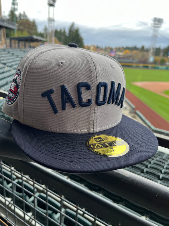 Tacoma Rainiers New Era 59Fifty Gray Navy Tacoma PCL Cap