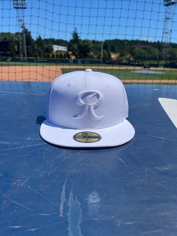 Tacoma Rainiers New Era 59Fifty White Tonal R Cap