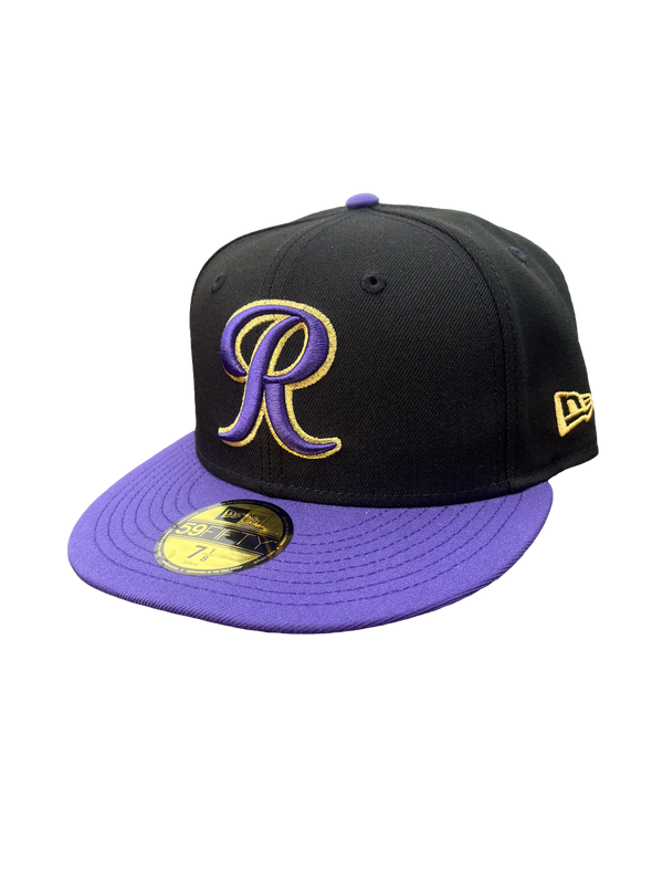 Tacoma Rainiers New Era 59Fifty Black Purple R Cap