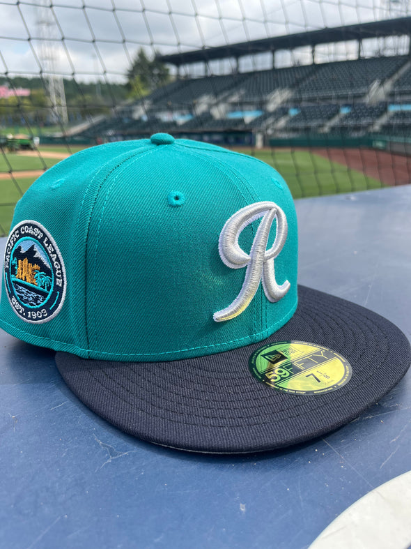Tacoma Rainiers New Era 59Fifty Teal Silver R PCL Cap