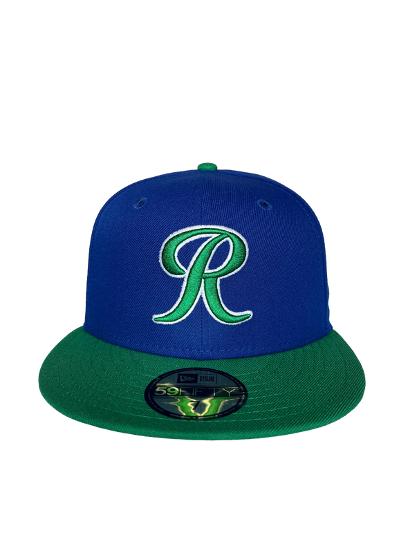 Tacoma Rainiers New Era 59Fifty Majestic Blue Green R Cap