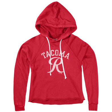 Tacoma Rainiers Retro Brand Women's Red Crop Hoodie