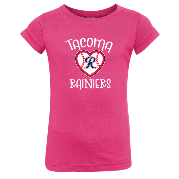 Tacoma Rainiers Toddler Pink Heart Tee