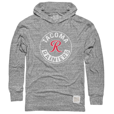 Tacoma Rainiers Retro Brand Gray Tri-Blend Hooded Tee