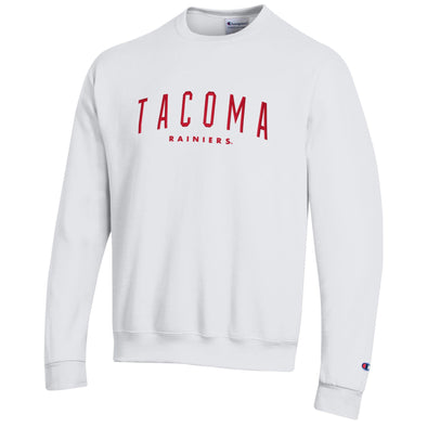 Tacoma Rainiers Champion White Embroidered Crew