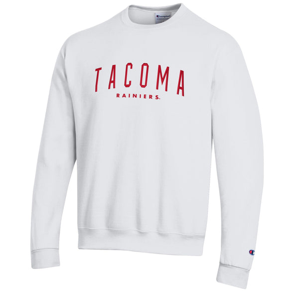 Tacoma Rainiers Champion White Embroidered Crew