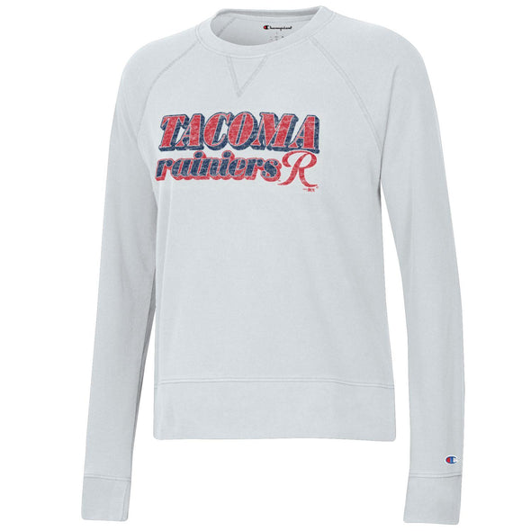 Tacoma Rainiers Champion Women's White French Terry Crew