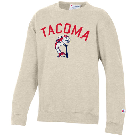 Tacoma Rainiers Champion Youth Oatmeal Slammin' Sam Crew Neck