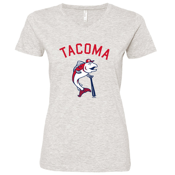 Tacoma Rainiers Women's Cream Heather Slammin' Sam V-Neck