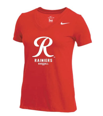 Tacoma Rainiers Nike Women's Red Dri-Fit V-neck Tee