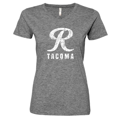 Tacoma Rainiers Women's Gray R Tacoma V-Neck Tee