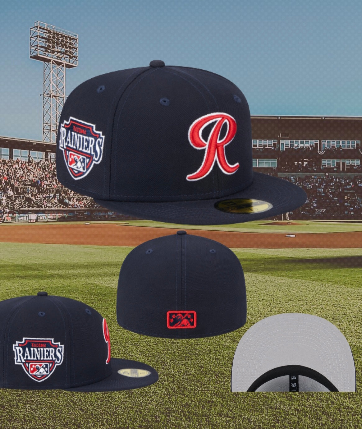 New Era Tacoma Rainiers 59FIFTY Patch E1 Fitted Navy