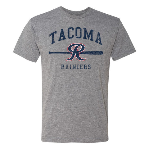 Tacoma Rainiers 108 Stitches Gray Bat Tee